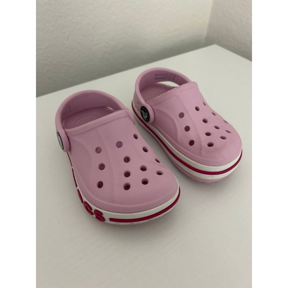 Little Kid Pink Crocs Sandals 6c Excellent Condition